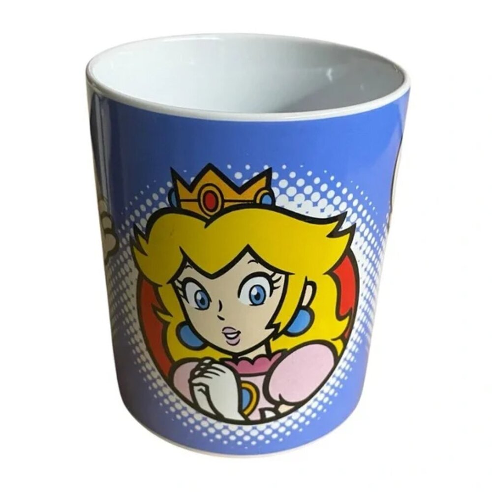 2-NINTENDO Super Mario Blue Coffee Mugs Luigi Princess Peach Ceramic Bowser game - Picture 6 of 11
